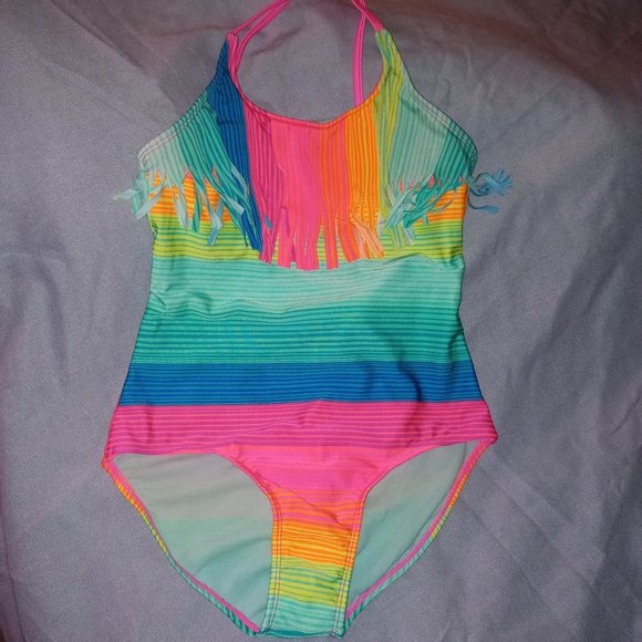 Neon rainbow coloured swimsuit NWT - Picture 1 of 5